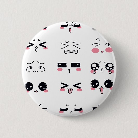 kawaii kaomoji ronde button 5,7 cm (Voorkant)