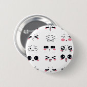 kawaii kaomoji ronde button 5,7 cm (Voorkant /achterkant)
