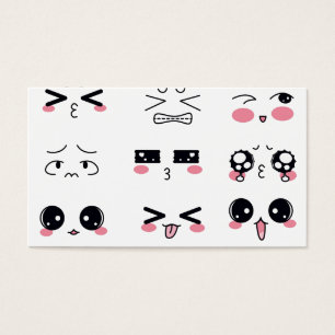 kawaii kaomoji visitekaartje