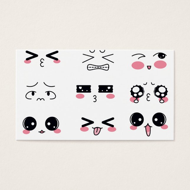 kawaii kaomoji visitekaartje (Voorkant)