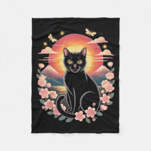 Kawaii kat anime Japanse retro mannen vrouwen kind Fleece Deken