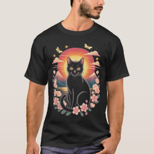 Kawaii kat anime Japanse retro mannen vrouwen kind T-shirt