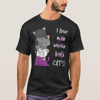 Kawaii Kat - Aseksuele Pride Vlag Kitten Anime Voo T-shirt