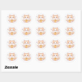 Kawaii kat bagel ronde sticker (Vel)