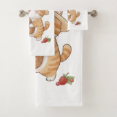 Kawaii Kat & Bessen Badhanddoekenset Bad Handdoek (Insitu)