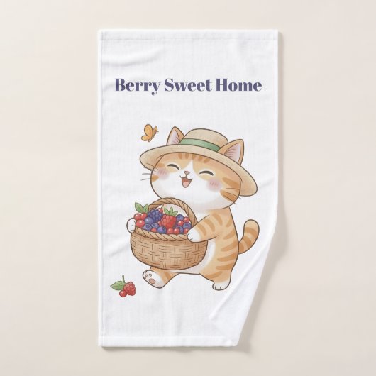Kawaii Kat & Bessen Badhanddoekenset Bad Handdoek (Handdoek)