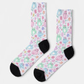 Kawaii Kat & Bloemmotief Pastel Sokken (Links)