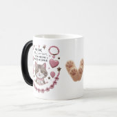 Kawaii Kat Charm Mok – Roze Harten & Sterren | 330 (Voorkant links)