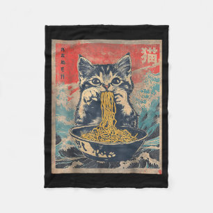 Kawaii kat eet Ramen Noedels Funny Anime Geschenk Fleece Deken