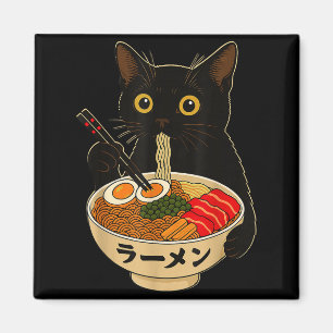 Kawaii kat eet Ramen Noedels Grappig Anime Geschen Magneet