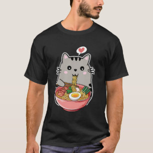 Kawaii Kat Eten Ramen Noedels Kawaii Anime Kat R T-shirt