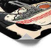 Kawaii Kat Eten Ramen Noodles Grappige Anime Gift  Poster (Hoek)