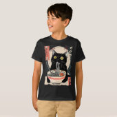 Kawaii Kat Eten Ramen Noodles Grappige Anime Gift  T-shirt (Voorkant volledig)