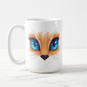 Kawaii kat grote blauwe ogen Cute dier Illustratie Koffiemok