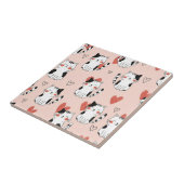 Kawaii Kat & Harten Valentijnspatroon (11) Tegeltje (Zijkant)