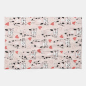 Kawaii Kat & Hartjes Valentijnpatroon (2) Theedoek (Horizontaal)