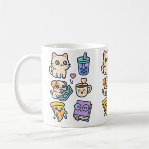 Kawaii Kat, Hond & Voedsel Liefhebbers Mok