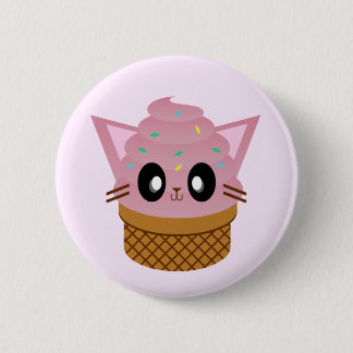 kawaii kat - ijsijs ronde button 5,7 cm