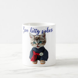 😻 Kawaii Kat in Blauwe Kimono - Japanse Stijl Kun Koffiemok