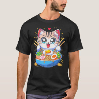 Kawaii Kat Japans Anime Manga Kat Ramen T-shirt