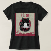 Kawaii Kat Japans zwarte anie gift Girls Officier T-shirt (Design voorkant)