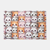 Kawaii kat katje kitten huisdier gezicht doodle pr deurmat (Voorkant)