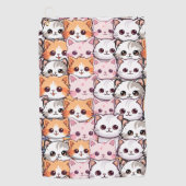 Kawaii kat katje kitten huisdier gezicht doodle pr golfhanddoek (Voorkant)