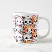 Kawaii kat katje kitten huisdier gezicht doodle pr grote koffiekop (Rechts)