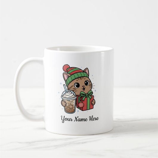 Kawaii Kat Kerst Koffiemok (Links)