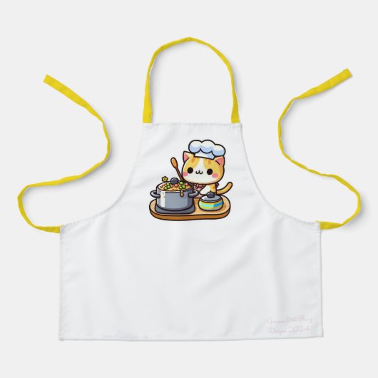 kawaii kat keuken schort (Voorkant)