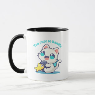 Kawaii kat kleurrijke mok