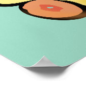 Kawaii Kat Knuffel Pepperoni Pizza Cartoon Poster (Hoek)