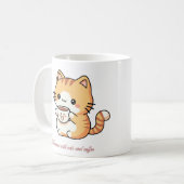Kawaii Kat & Koffie Japanse Kunst Koffiemok (Voorkant links)