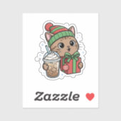 Kawaii Kat Koffie Sticker (Vel)
