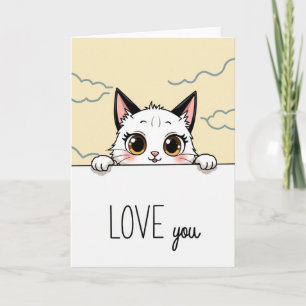 Kawaii Kat Liefde Kaart