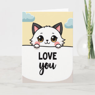 Kawaii kat liefde wenskaart kaart