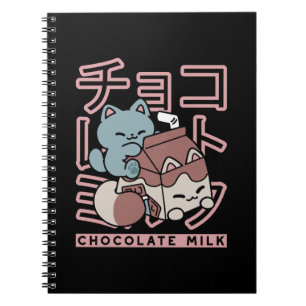 Kawaii Kat met Chocolademelk – Japanse Pop Art Notitieboek
