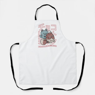 Kawaii Kat met Chocolademelk – Japanse Pop Art  Schort