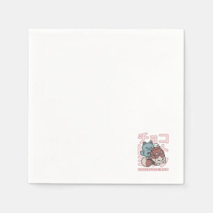 Kawaii Kat met Chocolademelk – Japanse Pop Art Servet