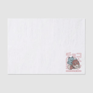 Kawaii Kat met Chocolademelk – Japanse Pop Art Tissuepapier