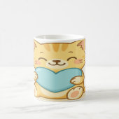 Kawaii kat met hart koffiemok (Center)