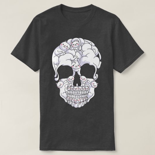 Kawaii-kat met witte kittens t-shirt (Design voorkant)