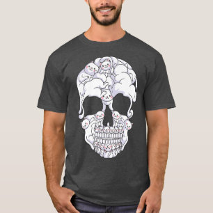 Kawaii-kat met witte kittens t-shirt