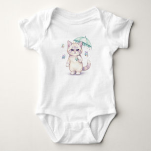 Kawaii Kat onder Paraplu, door Natasha Us Romper