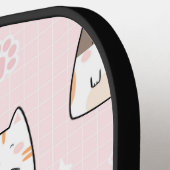 Kawaii Kat op een Roze Achtergrond Pickleball Paddle (Links Detail)