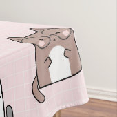 Kawaii Kat op een Roze Achtergrond Tafelkleed (Voorbeeld)