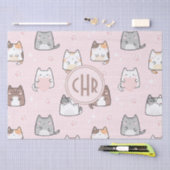 Kawaii Kat op een Roze Achtergrond Tissuepapier (Craft)