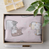 Kawaii Kat op een Roze Achtergrond Tissuepapier (Geschenk)