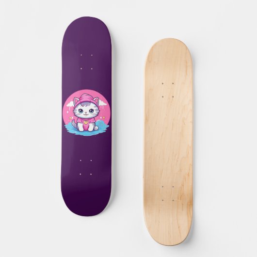 Kawaii Kat Persoonlijk Skateboard (Voorkant)