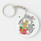 Kawaii kat ramen noedel grappige huisdier kat sleutelhanger (Voorkant)